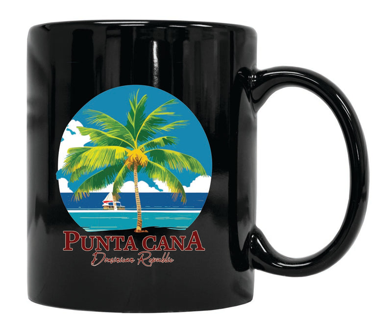 Punta Cana Dominican Republic Souvenir 12 oz Ceramic Coffee Mug Black