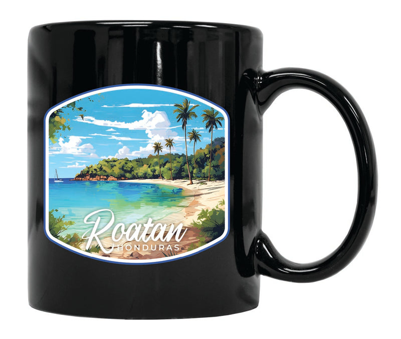 Roatan Honduras Souvenir 12 oz Ceramic Coffee Mug Black