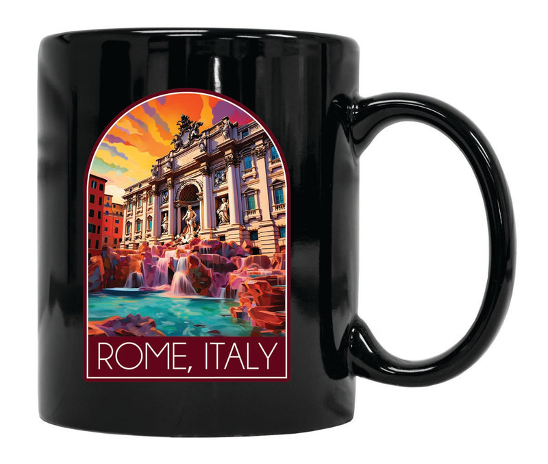 Rome Italy Souvenir 12 oz Ceramic Coffee Mug Black