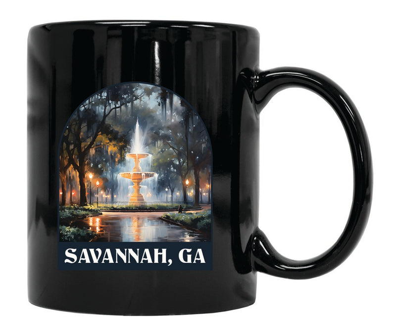 Savannah Georgia Souvenir 12 oz Ceramic Coffee Mug Black