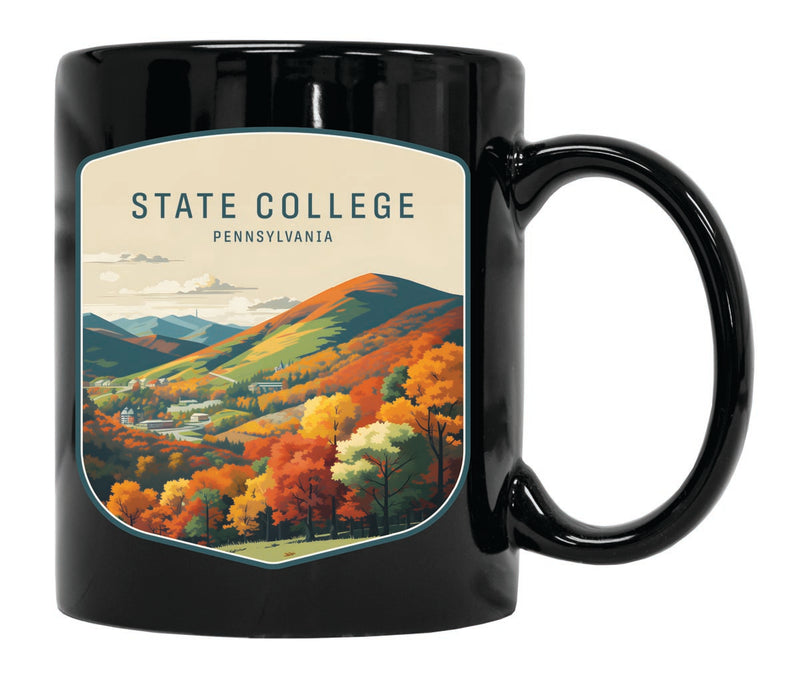 State College Pennsylvania Souvenir 12 oz Ceramic Coffee Mug Black