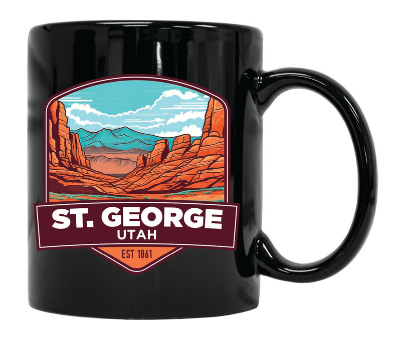 St. George Utah Souvenir 12 oz Ceramic Coffee Mug Black