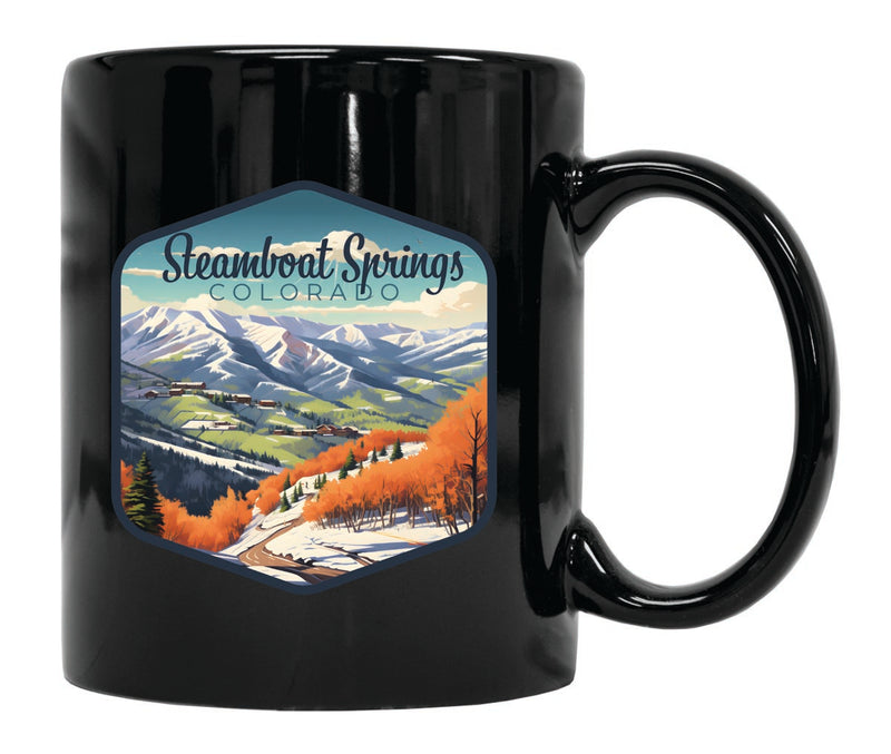 Steamboat Springs Colorado Souvenir 12 oz Ceramic Coffee Mug Black