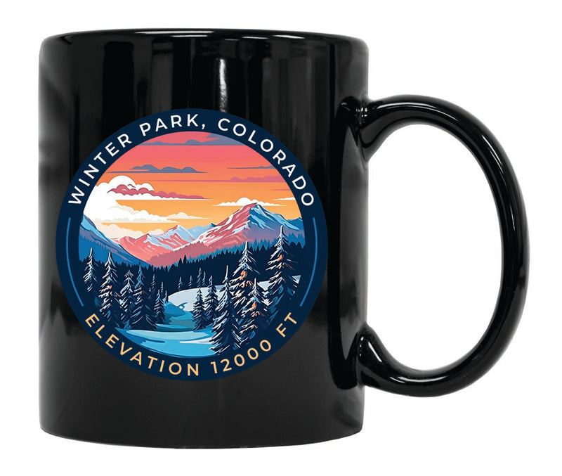 Winter Park Colorado Souvenir 12 oz Ceramic Coffee Mug Black
