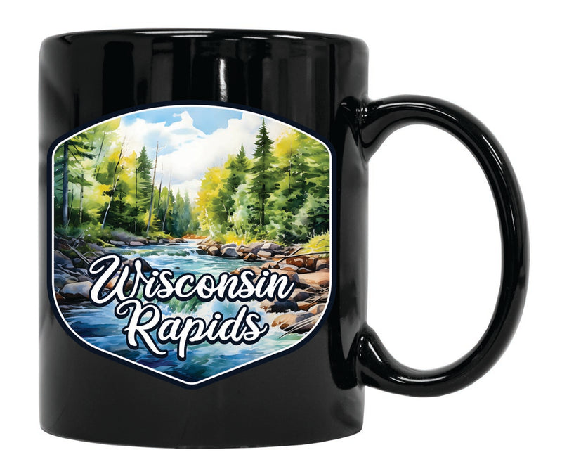 Wisconsin Rapids Souvenir 12 oz Ceramic Coffee Mug Black