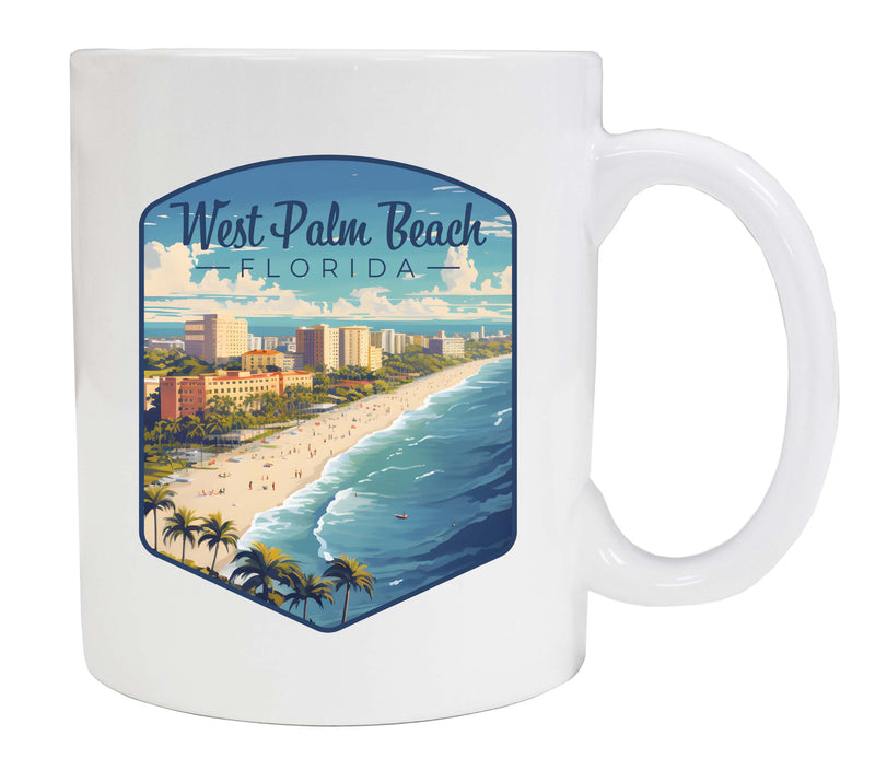 West Palm Beach Florida Design A Souvenir 12 oz Ceramic Coffee Mug White 4-Pack