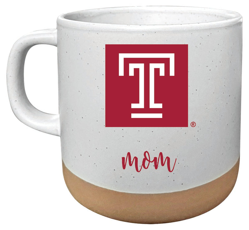 Temple University 14 oz Mug with Clay Bottom Mom Design Officially Licensed