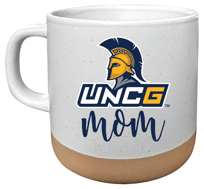 North Carolina Greensboro Spartans 14 oz Mug with Clay Bottom Mom Design Officially Licensed