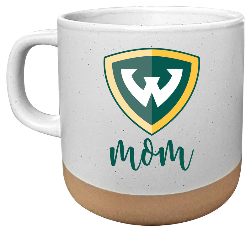 Wayne State 14 oz Mug with Clay Bottom Mom Design Officially Licensed