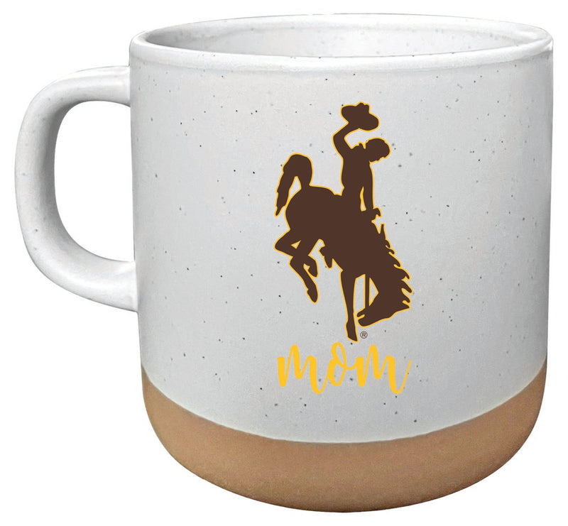University of Wyoming 14 oz Mug with Clay Bottom Mom Design Officially Licensed