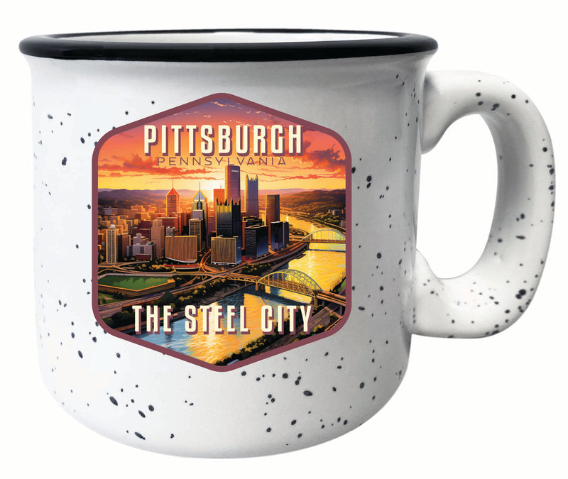 Pittsburgh Pennsylvania The Steel City Design Souvenir 16 oz Ceramic camping mug White Single