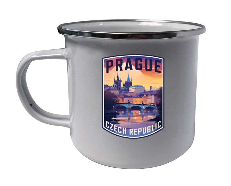 Prague Czech Republic Design B Souvenir Tin Camper Coffee Mug White 4-Pack