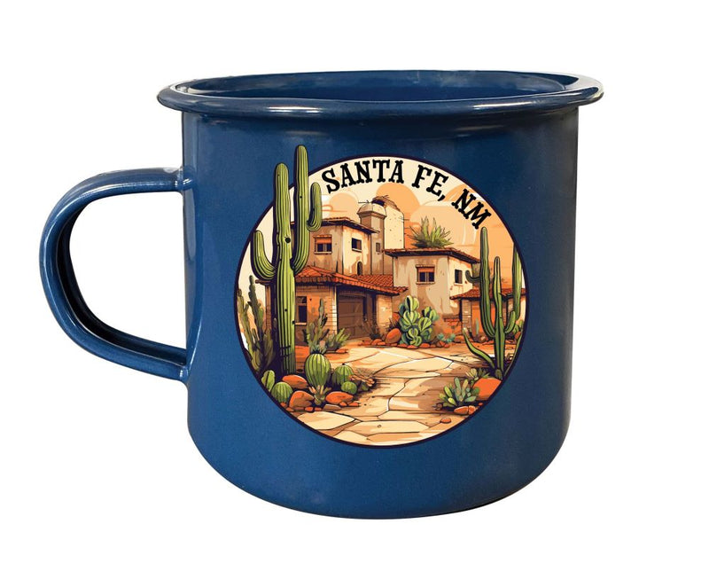 Santa Fe New Mexico Design D Souvenir Tin Camper Coffee Mug Navy 2-Pack