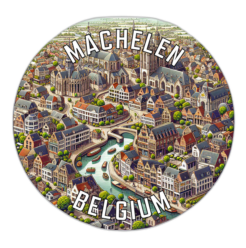 Machelen Belgium Souvenir Vinyl Decal Sticker 2-Inch