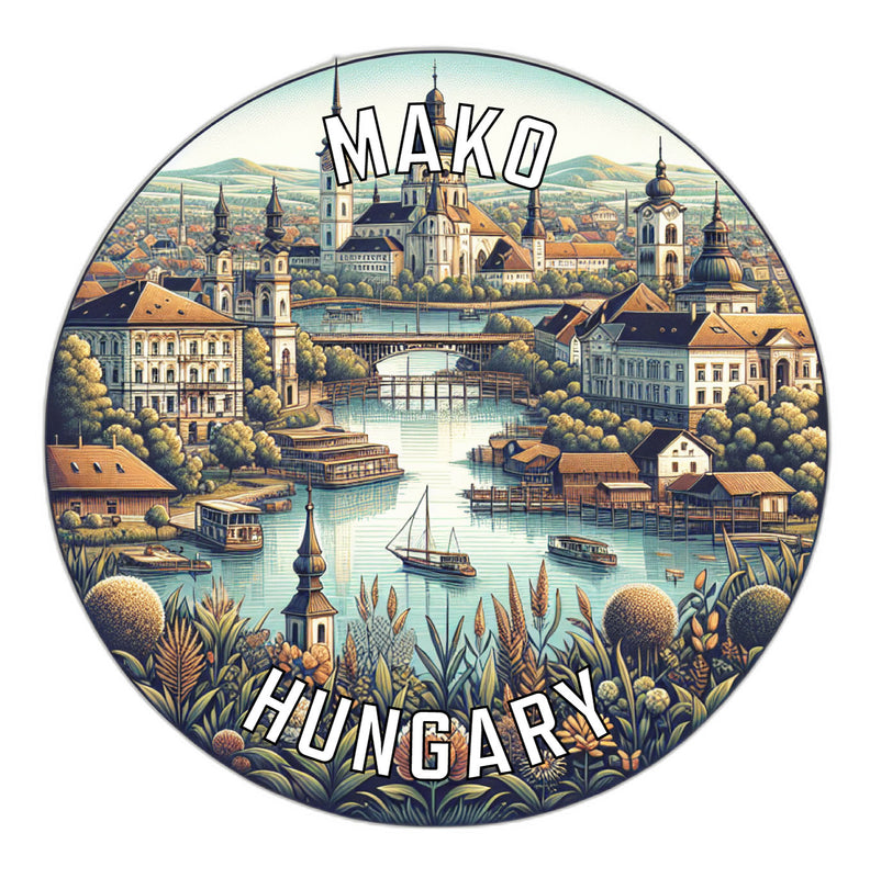 Mako Hungary Souvenir Die Cut Flat Magnet 6-Inch