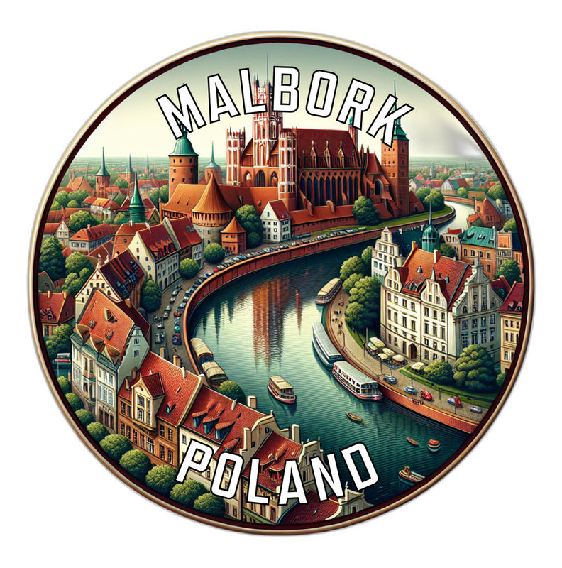 Malbork Poland Souvenir Die Cut Flat Magnet 6-Inch