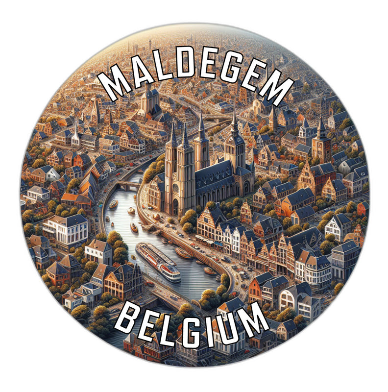 Maldegem Belgium Souvenir Die Cut Flat Magnet 2-Inch