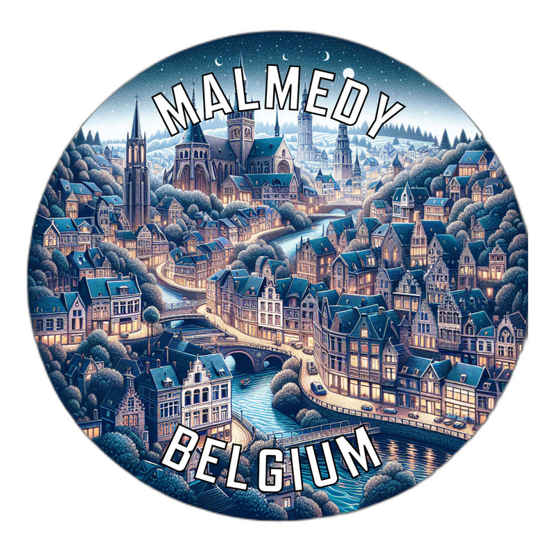 Malmedy Belgium Souvenir Die Cut Flat Magnet 3-Inch