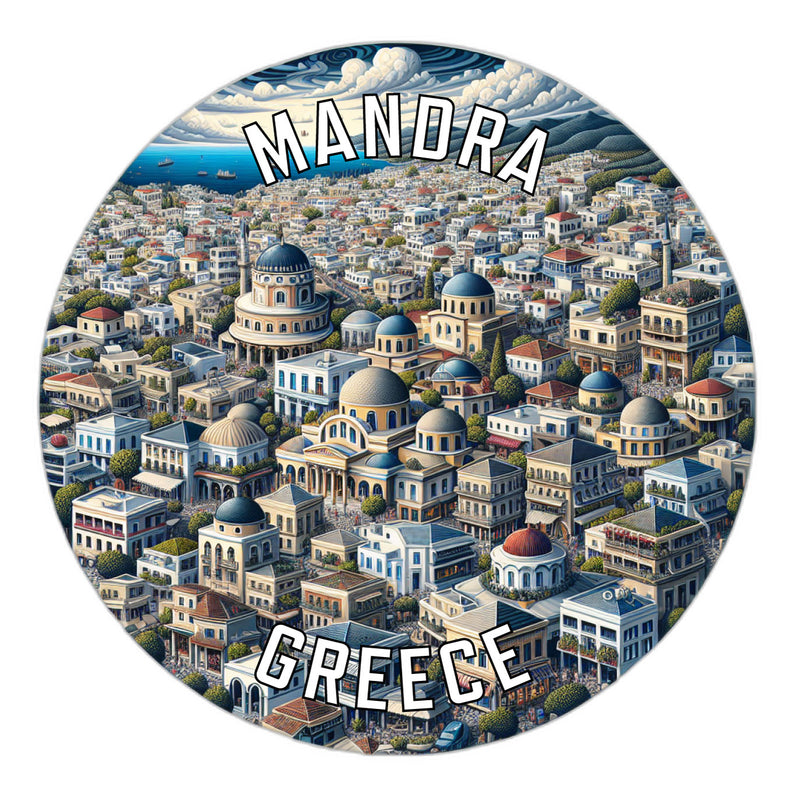 Mandra Greece Souvenir Die Cut Flat Magnet 2-Inch