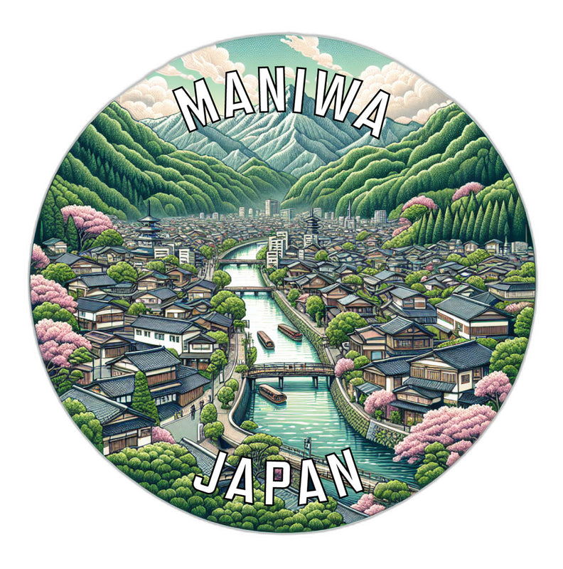 Maniwa Japan Souvenir Die Cut Flat Magnet 6-Inch