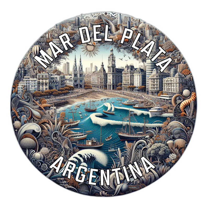 Mar del Plata Argentina Souvenir Die Cut Flat Magnet 6-Inch