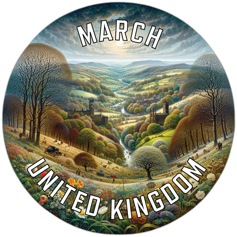 March United Kingdom Souvenir Vinyl Decal Sticker 6-Inch