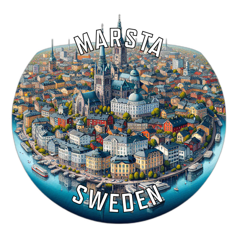Marsta Sweden Souvenir Die Cut Flat Magnet 6-Inch
