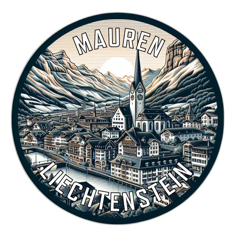 Mauren Liechtenstein Souvenir Die Cut Flat Magnet 2-Inch