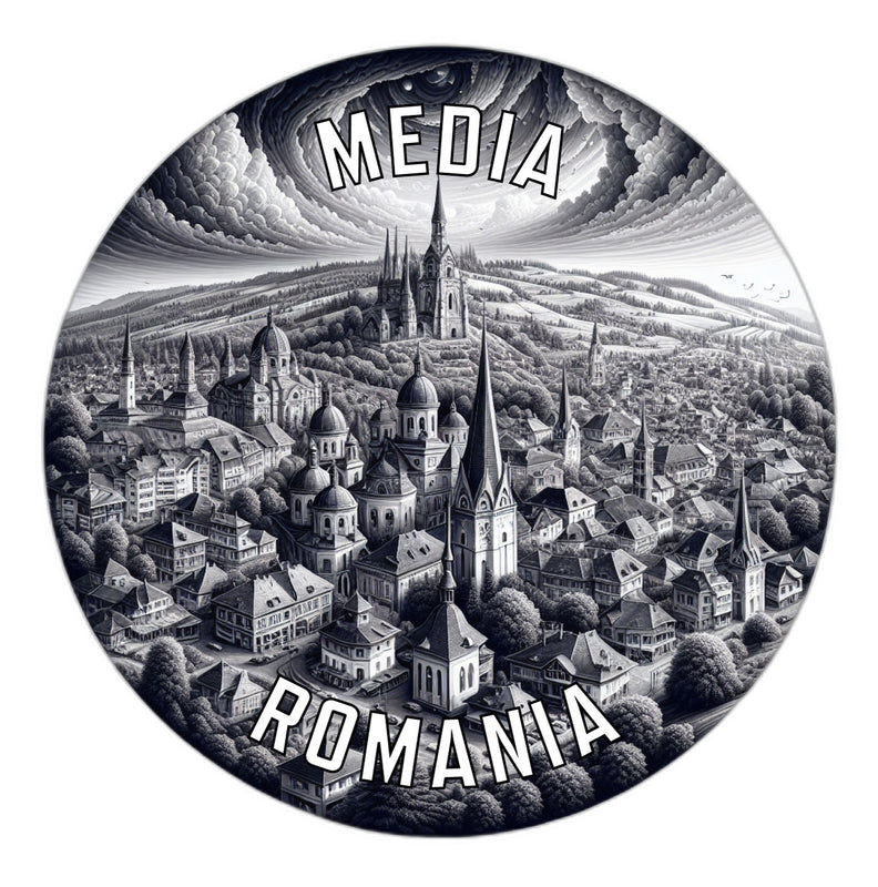 Media Romania Souvenir Die Cut Flat Magnet 2-Inch