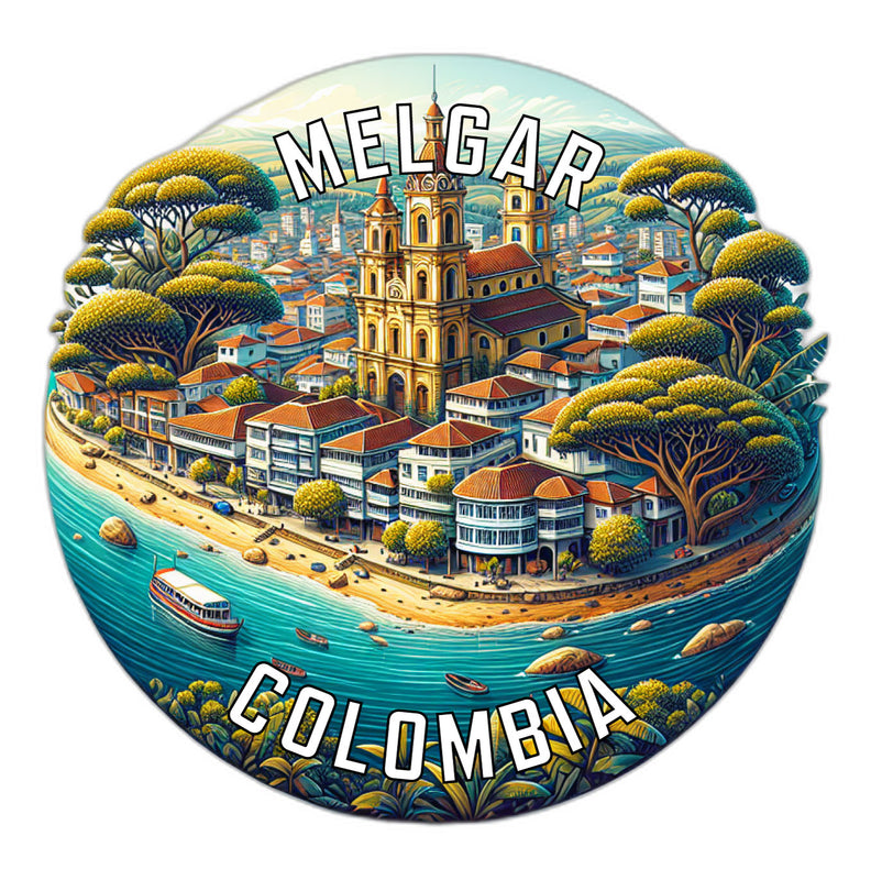 Melgar Colombia Souvenir Die Cut Flat Magnet 6-Inch