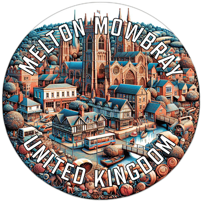 Melton Mowbray United Kingdom Souvenir Die Cut Flat Magnet 2-Inch