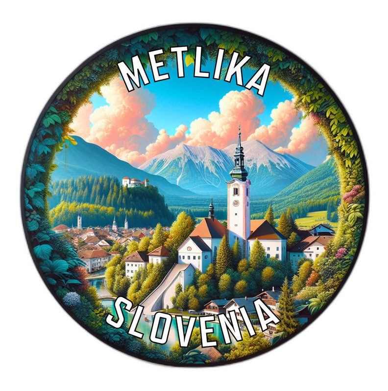 Metlika Slovenia Souvenir Die Cut Flat Magnet 6-Inch