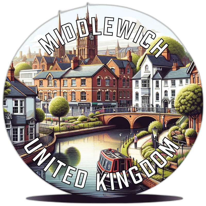 Middlewich United Kingdom Souvenir Die Cut Flat Magnet 3-Inch