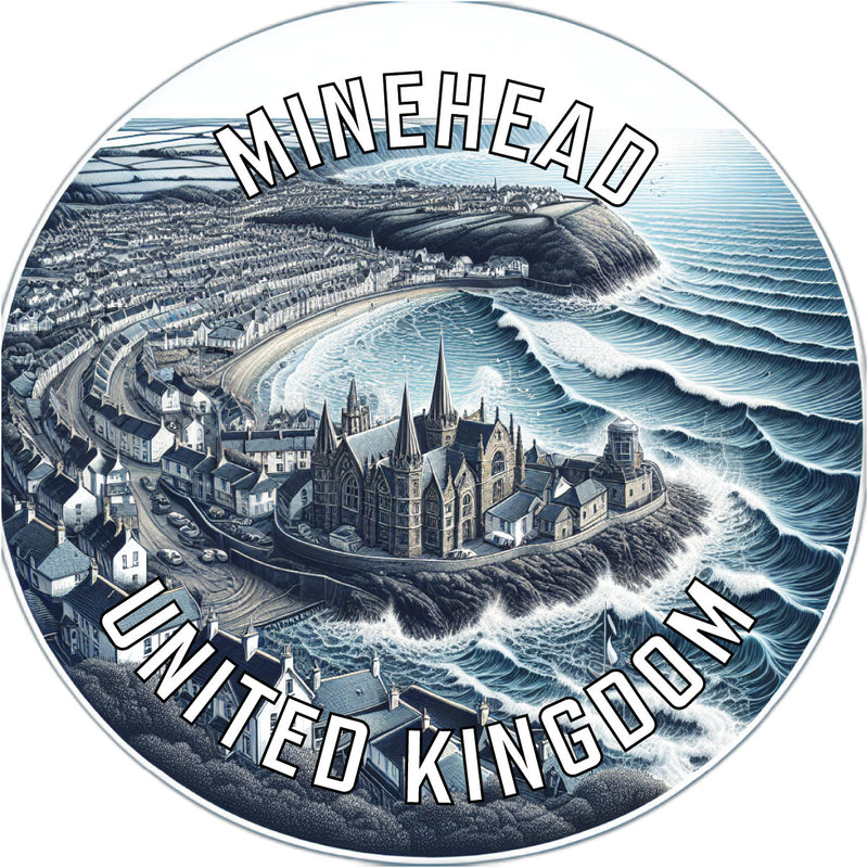 Minehead United Kingdom Souvenir Die Cut Flat Magnet 2-Inch