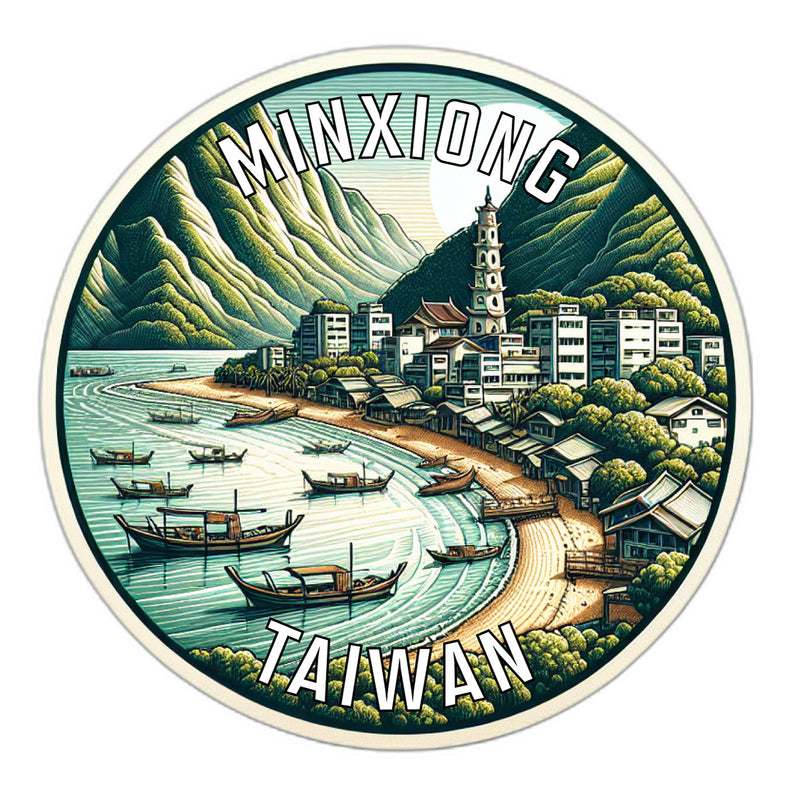 Minxiong Taiwan Souvenir Die Cut Flat Magnet 2-Inch