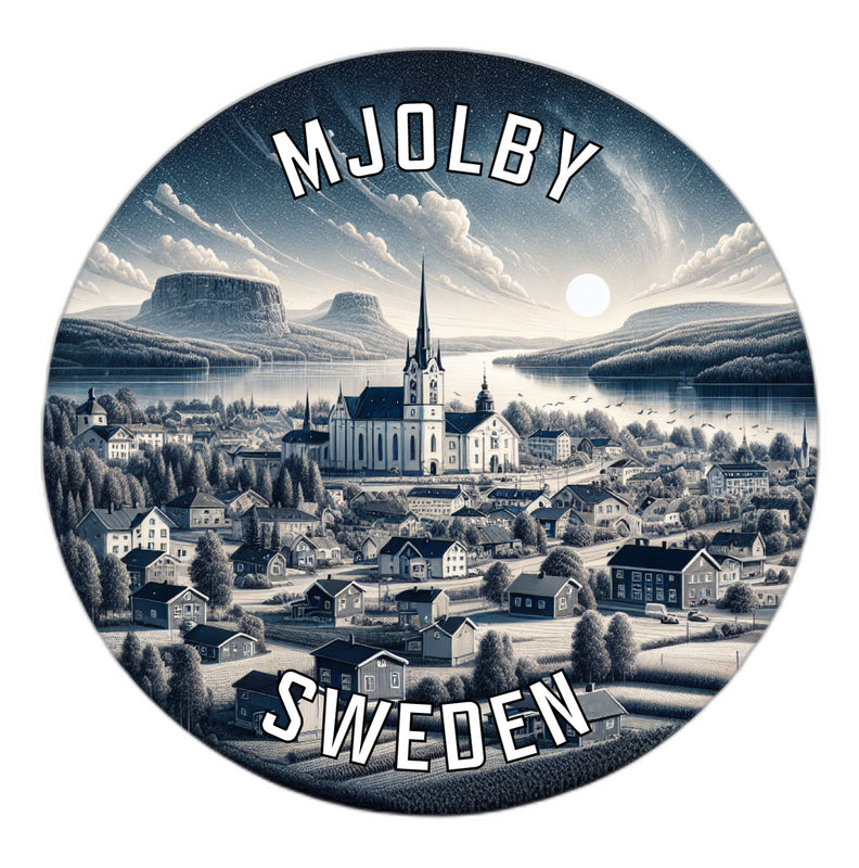 Mjolby Sweden Souvenir Die Cut Flat Magnet 2-Inch