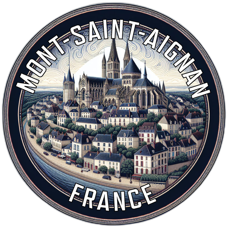 Mont Saint Aignan France Souvenir Die Cut Flat Magnet 2-Inch