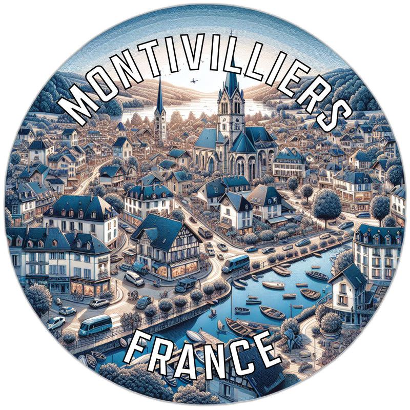 Montivilliers France Souvenir Die Cut Flat Magnet 6-Inch
