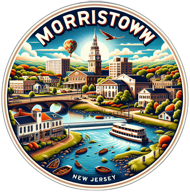 Morristown New Jersey Souvenir Die Cut Flat Magnet 6-Inch