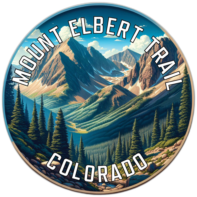 Mount Elbert Trail Souvenir Die Cut Flat Magnet 2-Inch