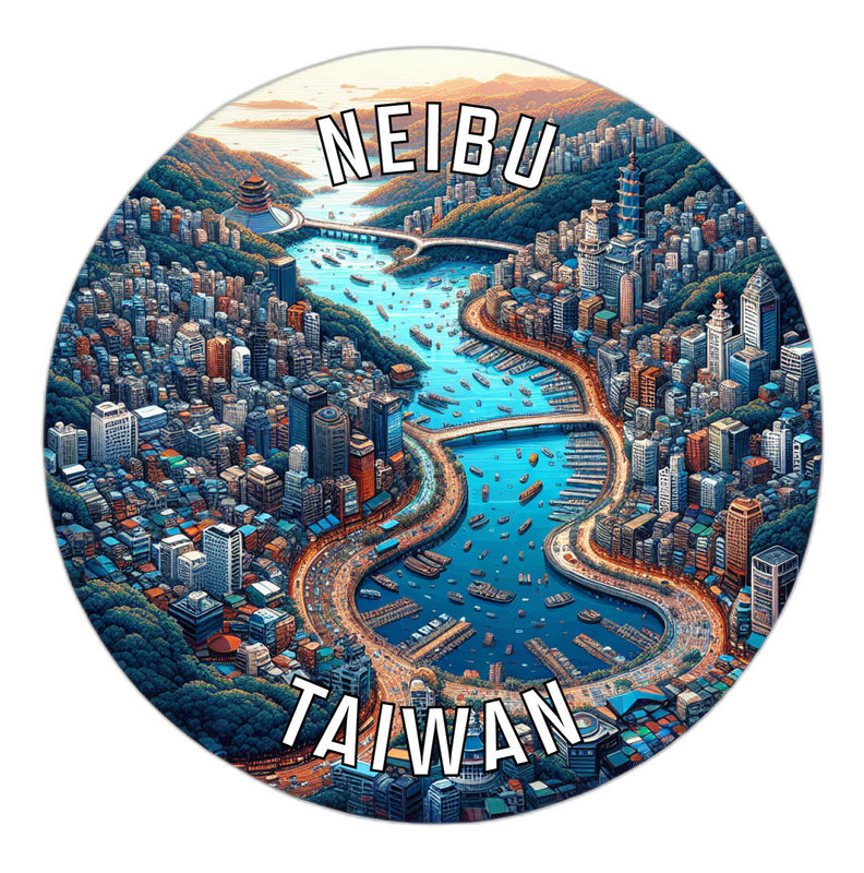Neibu Taiwan Souvenir Die Cut Flat Magnet 6-Inch