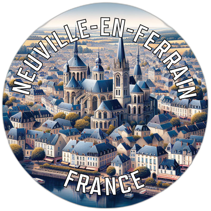 Neuville en Ferrain France Souvenir Die Cut Flat Magnet 6-Inch