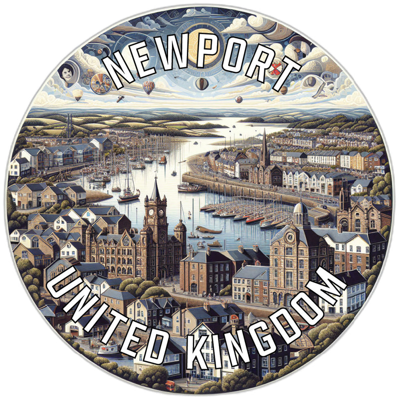 Newport United Kingdom Souvenir Die Cut Flat Magnet 2-Inch
