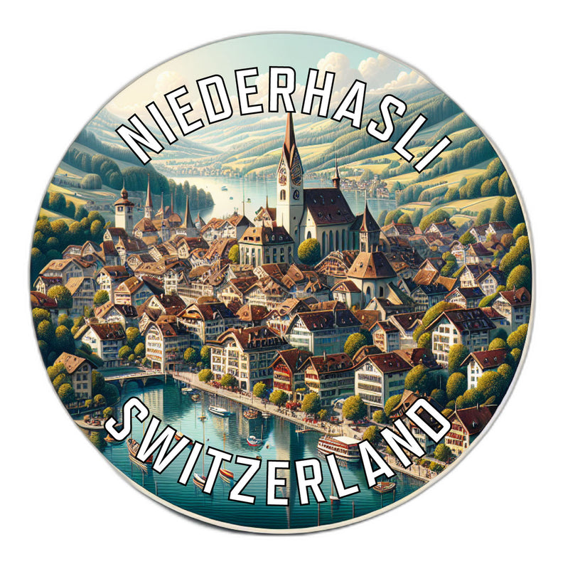 Niederhasli Switzerland Souvenir Die Cut Flat Magnet 6-Inch