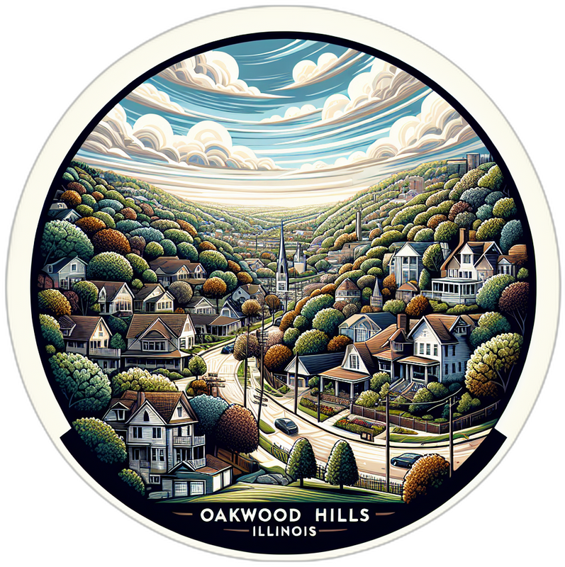 Oakwood Hills Illinois Souvenir Die Cut Flat Magnet 6-Inch