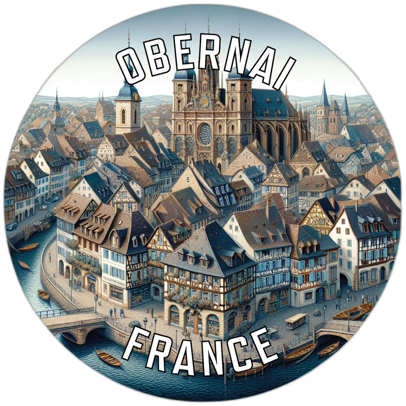 Obernai France Souvenir Die Cut Flat Magnet 2-Inch
