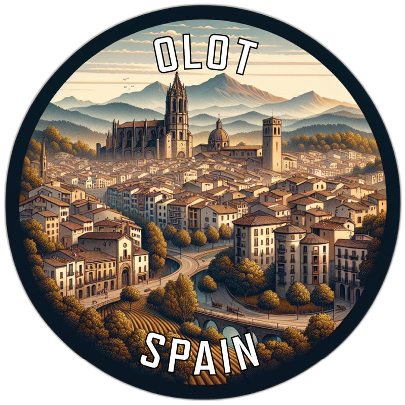 Olot Spain Souvenir Die Cut Flat Magnet 2-Inch