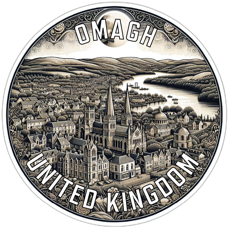 Omagh United Kingdom Souvenir Die Cut Flat Magnet 2-Inch