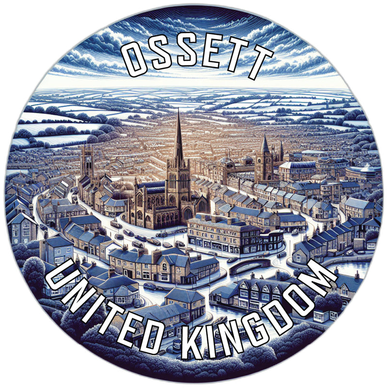 Ossett United Kingdom Souvenir Die Cut Flat Magnet 3-Inch