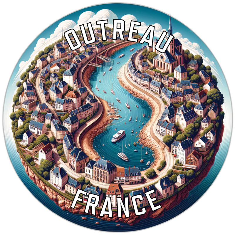 Outreau France Souvenir Die Cut Flat Magnet 2-Inch